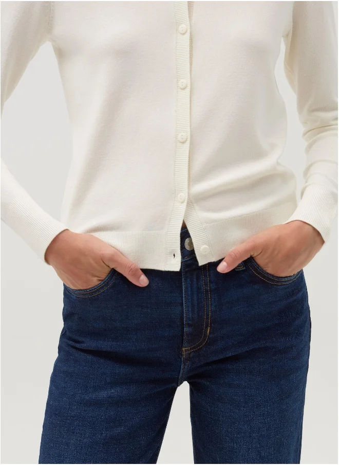 Ovs Solid colour cardigan with round neck