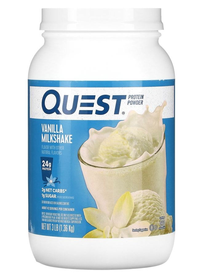 QUEST NUTRITION - Protein Powder Vanilla Milkshake 3 lb (1.36 kg) - Image 1