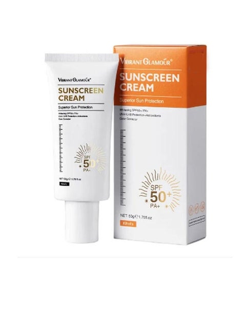 Sunscreen Cream Sunblock for Face and Body SPF50 UVA UVB Skin Protect Anti aging Brightening Fade Dark Spots Moisturizing Repair Skin Care 50g