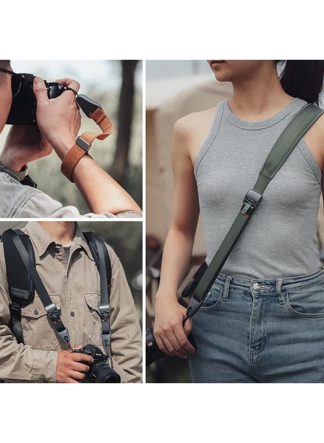 PGYTECH - Camera Shoulder Strap Lanyard Camera Straps for Photographers Adjustable Quick Release Buckles for DSLR SLR Magnetic Camera Neck Strap (Rock Grey) - Image 1