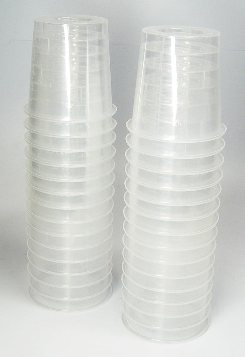 NSI 30 2oz Disposable Graduated Clear Plastic Cups for Mixing Paint, Stain, Epoxy, Resin - Image 3