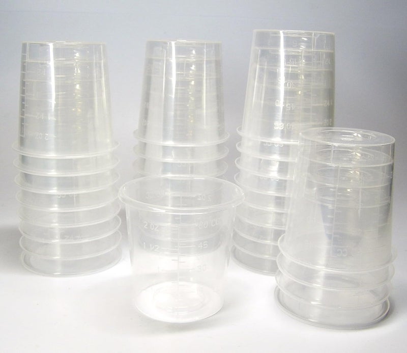 NSI 30 2oz Disposable Graduated Clear Plastic Cups for Mixing Paint, Stain, Epoxy, Resin - Image 1