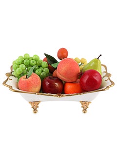 Life Smile LIFE SMILE Serving Bowl With Gold Stand  - Bone China Fruit Basket For Fruit Vegetable Storage Snack Nuts Cake Dessert  - Image 1