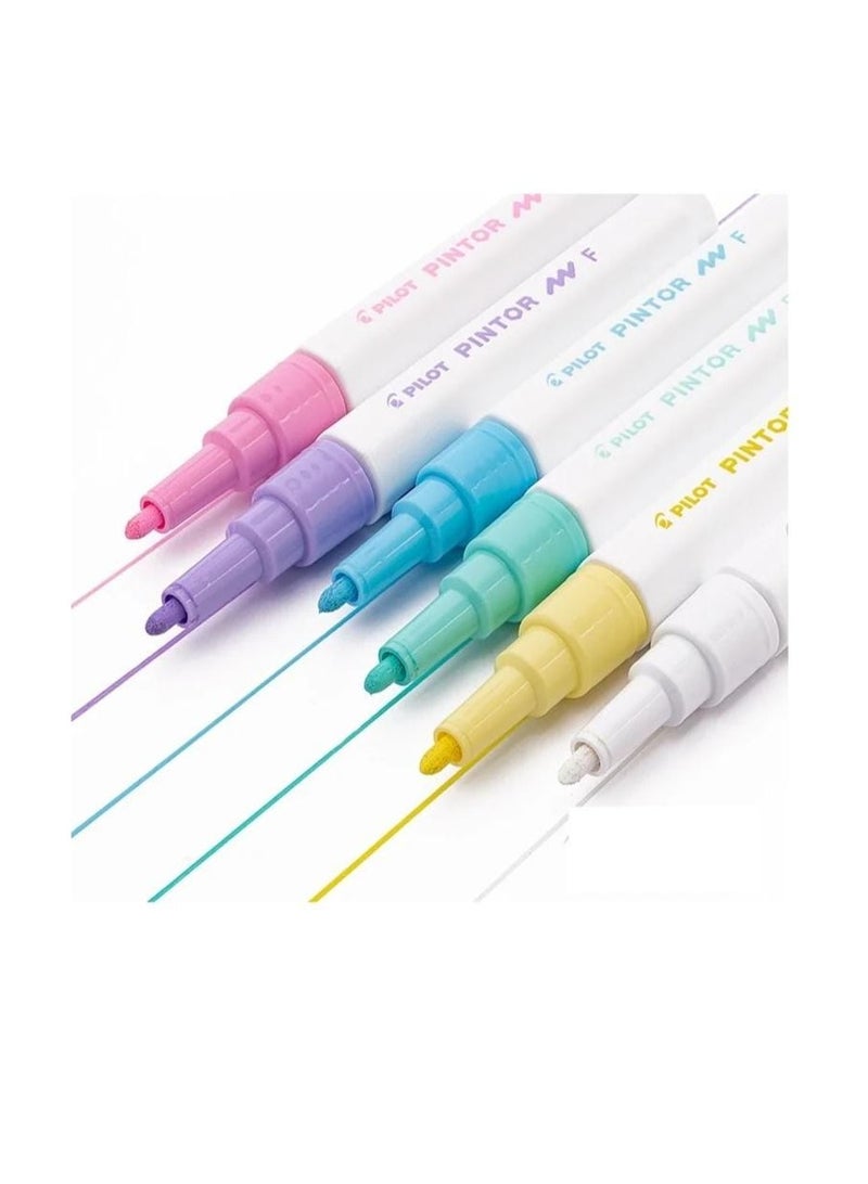 PILOT مجموعة أقلام تلوين مائية بيلوت بينتور باستيل 6 قطع برأس دقيق 1.0 مم - Image 2