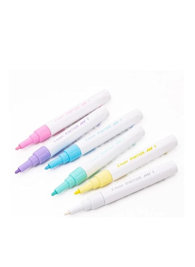 PILOT مجموعة أقلام تلوين مائية بيلوت بينتور باستيل 6 قطع برأس دقيق 1.0 مم - Image 3
