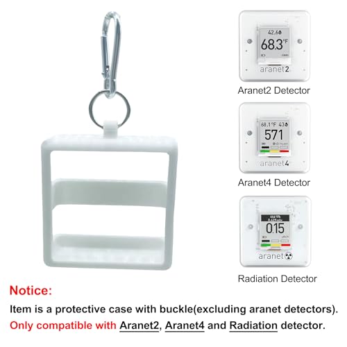 ZYRELYNX Portable Silicone Protective Case Compatible with Aranet Home Series Monitors (Only A Case), Protective case for Aranet2, Aranet4 CO2 Air Quality Monitor and Radiation Detector, White, 1 Pack - Image 2