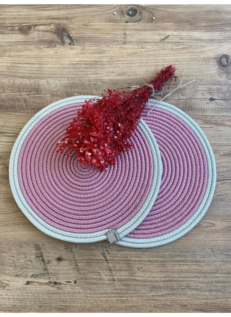 BDZ Deri BDZ Leather Jute Wicker American Service Plate 2 Pieces