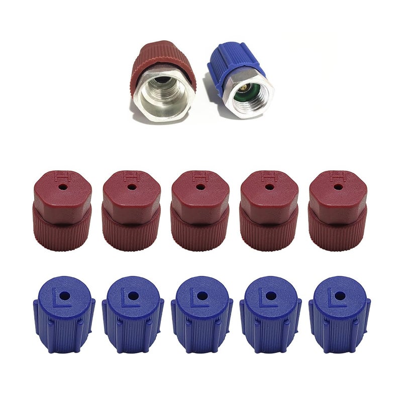 Gasedin 10 PCS R134a Cap AC Cap 13mm 16mm Air Conditioning Service AC System Charging Port Cap High Low Pressure Port Dust Valve Covers for Most R134A AC System Vehicles - Image 3