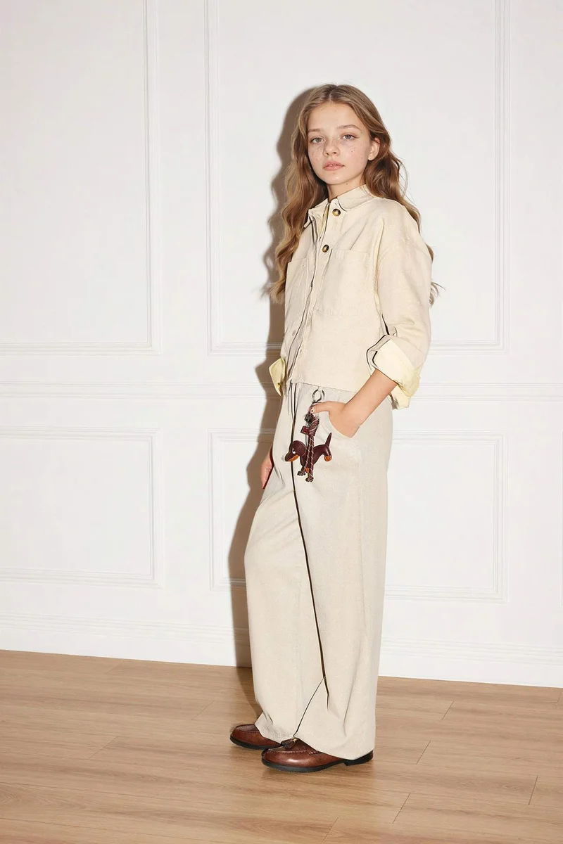 ديفاكتو Girl Wide Leg Tencel Trousers