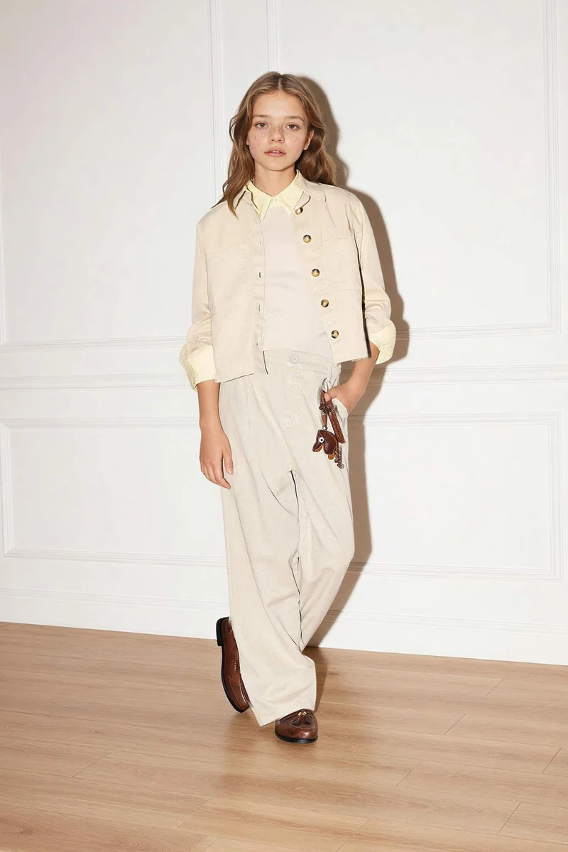 ديفاكتو Girl Wide Leg Tencel Trousers