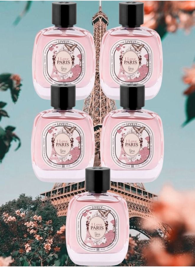 لايفلي 5 قطع عطر آي لاف باريس 100 مل  - Image 1