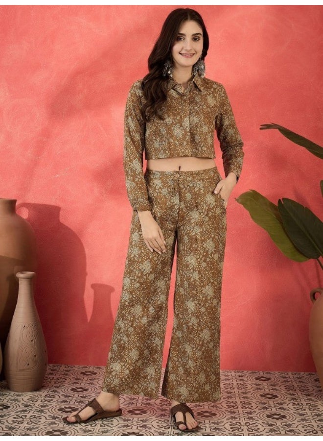 AKS Brown Kantha Co Ord Set - Image 1