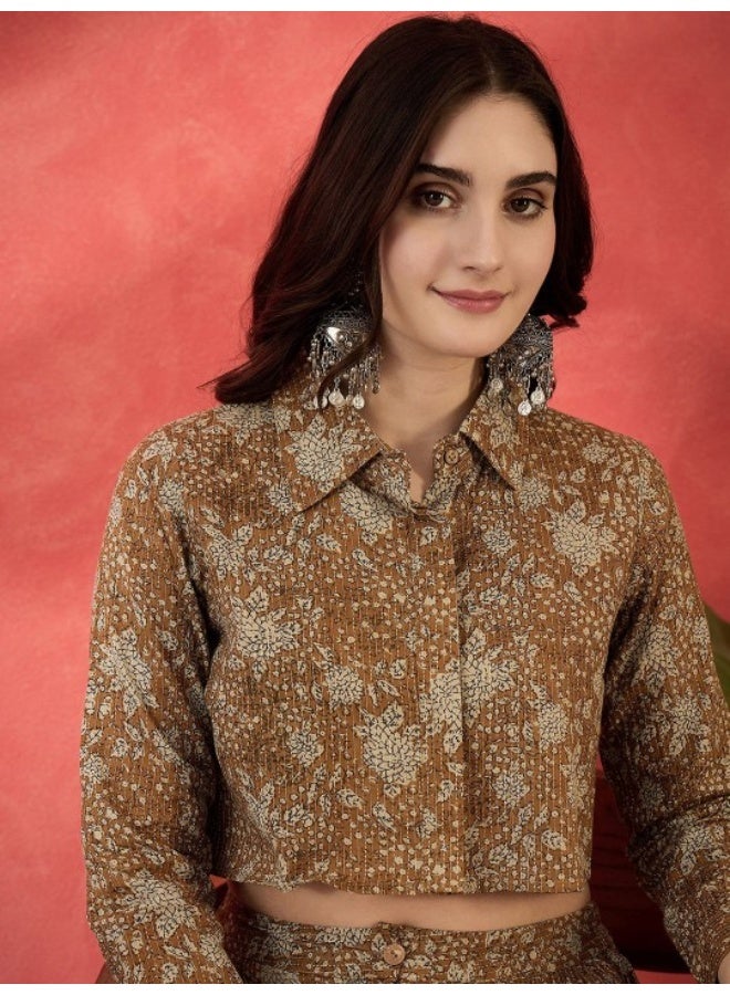 AKS Brown Kantha Co Ord Set - Image 2