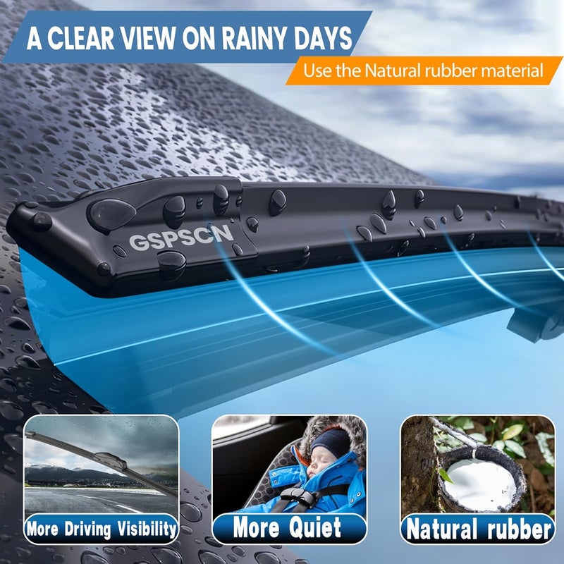 GSPSCN Windshield Wiper Blades Set for Volkswagen and Honda - Image 5