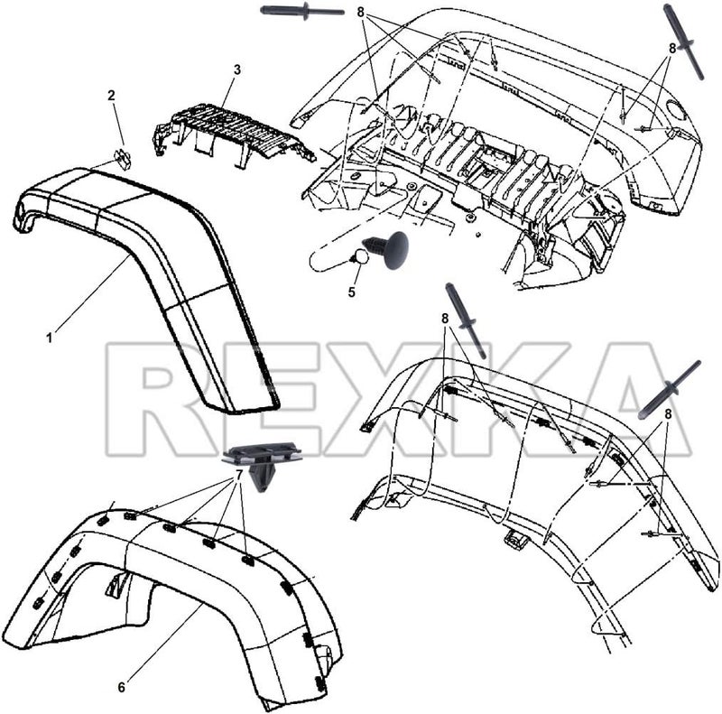 Rexka مجموعة أدوات تثبيت رفرف ريكسكا لسيارة جيب رانجلر JK وغير المحدودة 2007-2018، 68039280AA 6030441 6506007AA (عبوة من 45 قطعة) يمكن الدمج مع منتجات - Image 3