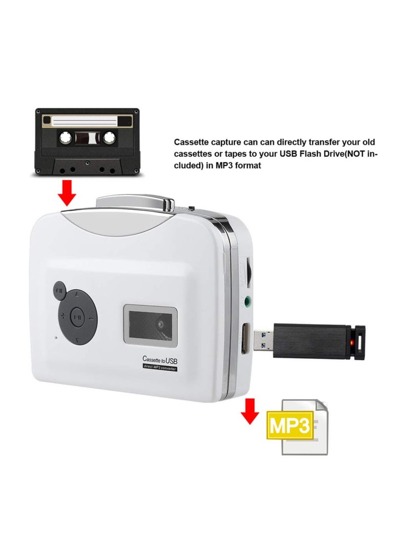 محول كاسيت محمول كاسيت إلى MP3 محول USB فلاش حملة التقاط الصوت مشغل الموسيقى التوصيل والتشغيل مع التقاط MP3 - Image 3