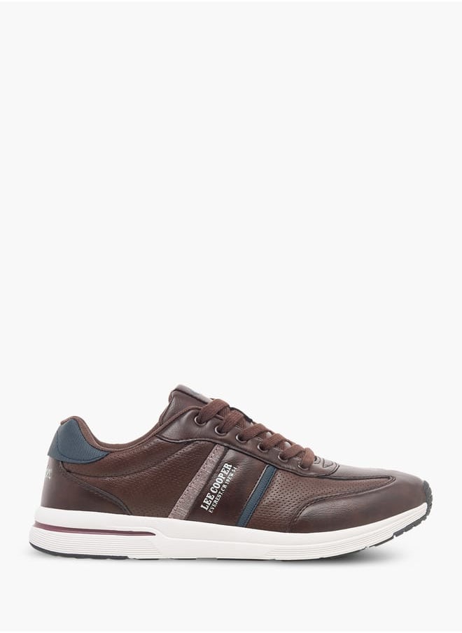 Lee Cooper Mens Logo Print Sneakers With Lace-Up Closure  - Image 3