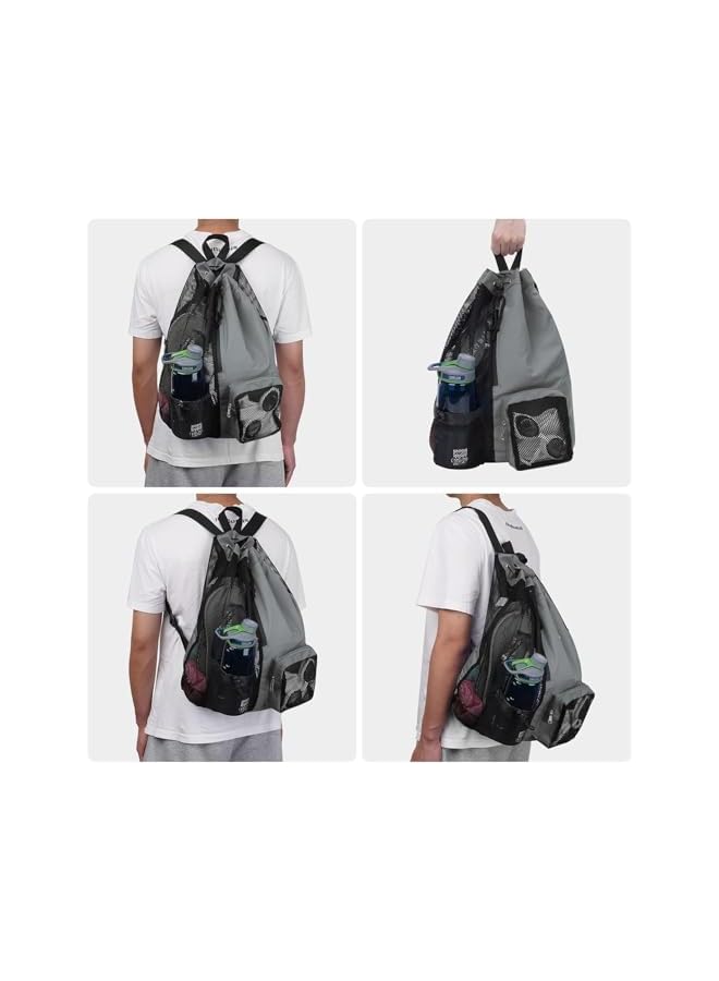 S-TOP Mesh Swim Bag, Large 40L Drawstring Backpack with Breathable Mesh Material, Water Resistant Sports Bag for Swimming Gear, Beach, Pool, Gym and Travel Accessories - Image 4