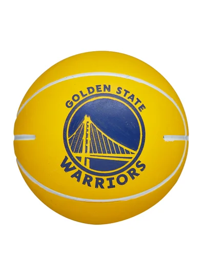 Wilson NBA Mini Dribbler Basketball - Golden State Warriors - Super Mini - Yellow/Blue