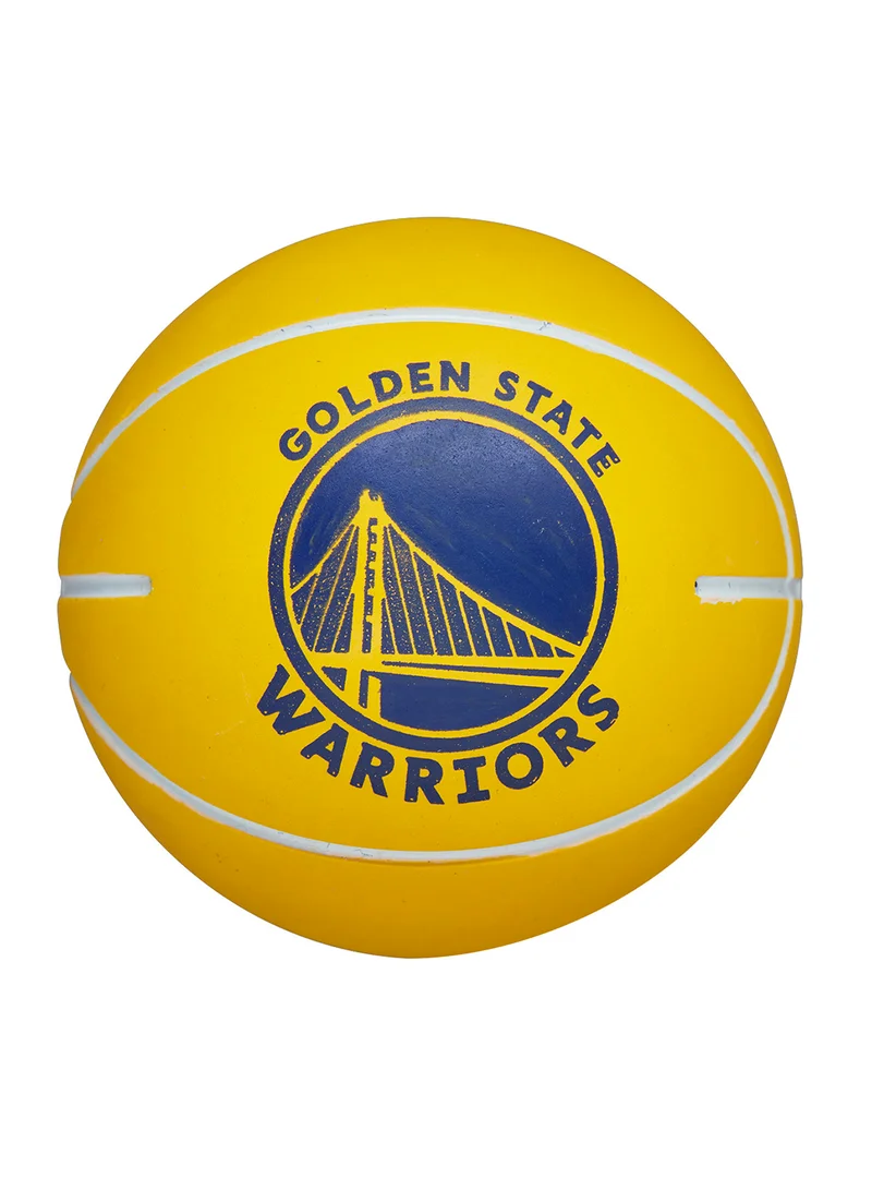 Wilson NBA Mini Dribbler Basketball - Golden State Warriors - Super Mini - Yellow/Blue