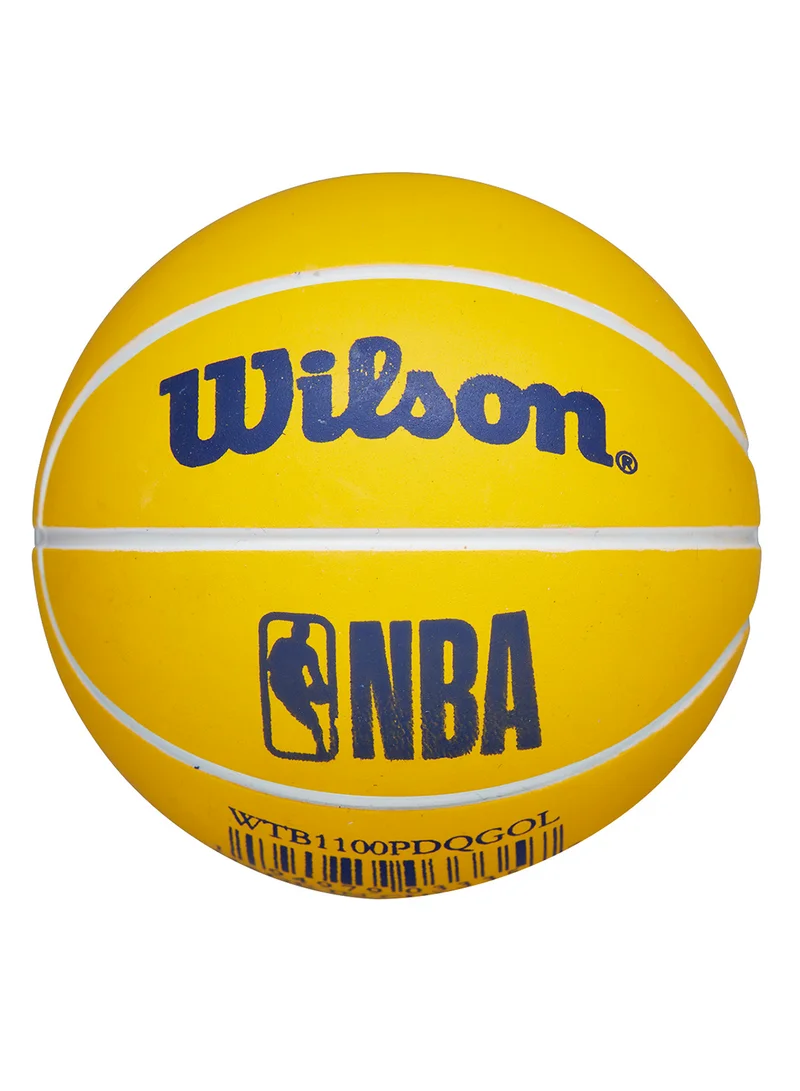 Wilson NBA Mini Dribbler Basketball - Golden State Warriors - Super Mini - Yellow/Blue