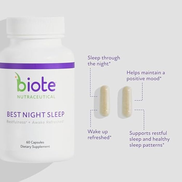Biote Nutraceuticals - Best Night's Sleep - Restfulness + Awake Refreshed (60 Capsules) - Image 3