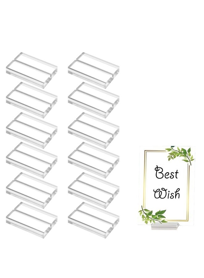 حاملات لافتات أكريليك لحاملات أرقام الطاولات لحامل بطاقات مكان العرض، حامل لافتات أكريليك بقاعدة أكريليك لحفلات الزفاف، 12 قطعة - Image 1