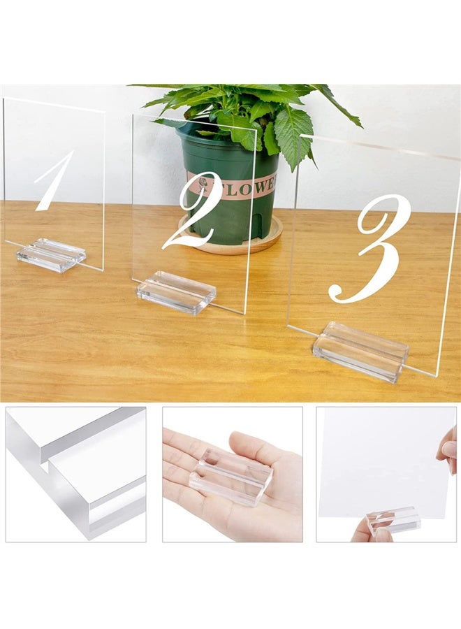 حاملات لافتات أكريليك لحاملات أرقام الطاولات لحامل بطاقات مكان العرض، حامل لافتات أكريليك بقاعدة أكريليك لحفلات الزفاف، 12 قطعة - Image 4