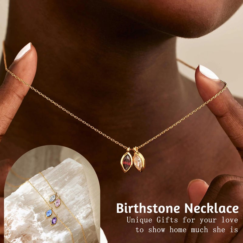Btysun October Birthday Gifts for Women, Birthstone Necklace for Women 14K Gold Plated Tourmaline Necklace Dainty 50th Birthday Gifts for Her Dainty Thanksgiving Gifts - Image 4