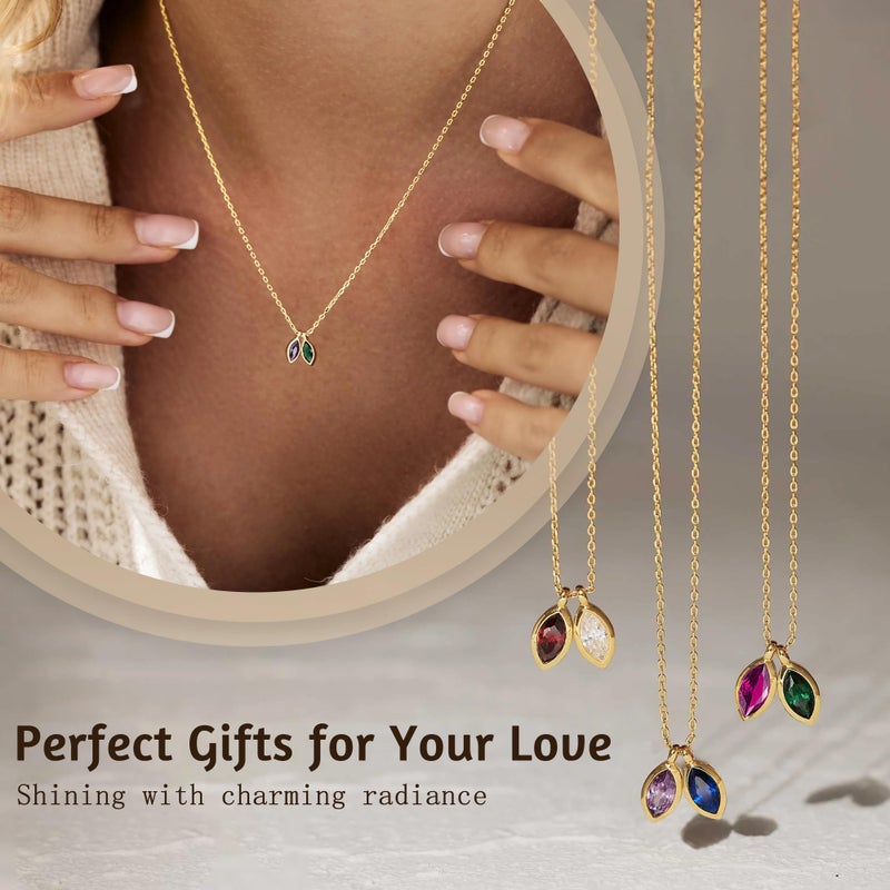Btysun October Birthday Gifts for Women, Birthstone Necklace for Women 14K Gold Plated Tourmaline Necklace Dainty 50th Birthday Gifts for Her Dainty Thanksgiving Gifts - Image 5
