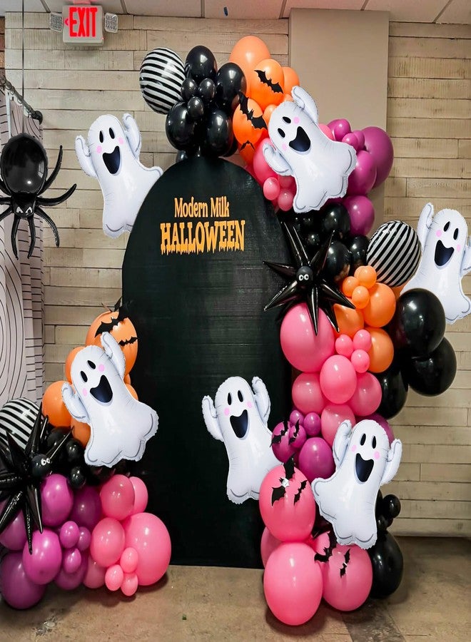 D-Fokes 5PCS Halloween Ghost Balloons, White Ghost Mylar Balloons, Reusable Halloween Balloon Party Supplies Trick or Treat, Baby Shower, Birthday Themed Party Decorations - Image 2