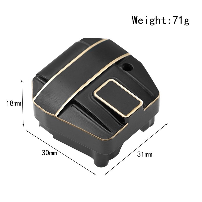 Brass Differential Cover: 2pcs Black Coating - Enhanced Durability & Easy Installation Differential Cover for 1/10 Remote Control Crawler Car SCX10 PRO SCX10 III - Image 2