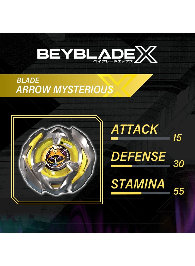 BEYBLADE BURST Beyblade X Launcher Arrow Mysterious 4-80B | Right Spinning Stamina Type Top & Launcher | Takara Tomy-designed Beyblade X | Gift for Beyblade Lovers and Kids - Image 5