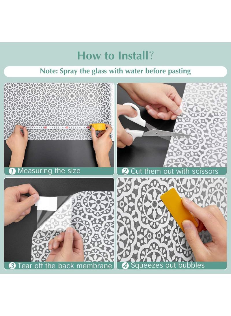 Y&D Window Film Decorative Privacy No Glue Dream Round Flowers Pattern Glass Sticker For Door Home House Ofiice Heat Control Anti UV 45 x 200 cm  - Image 5