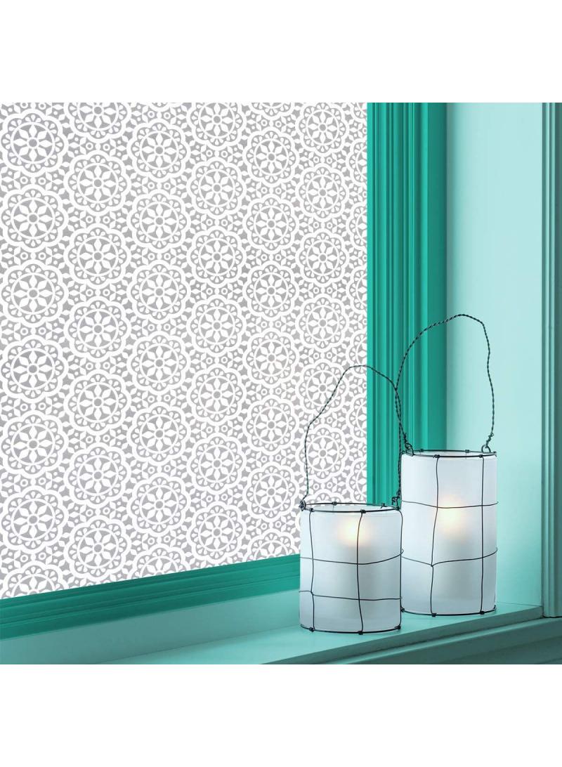 Y&D Window Film Decorative Privacy No Glue Dream Round Flowers Pattern Glass Sticker For Door Home House Ofiice Heat Control Anti UV 45 x 200 cm  - Image 2