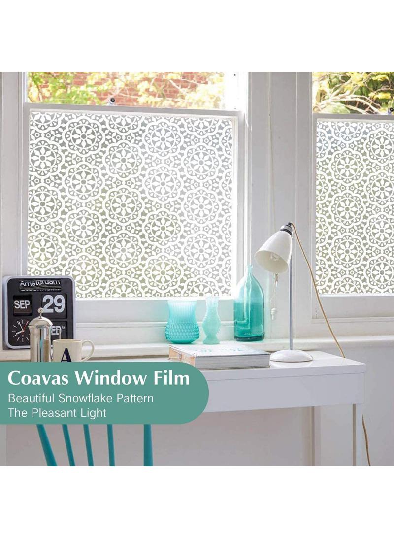 Y&D Window Film Decorative Privacy No Glue Dream Round Flowers Pattern Glass Sticker For Door Home House Ofiice Heat Control Anti UV 45 x 200 cm  - Image 3