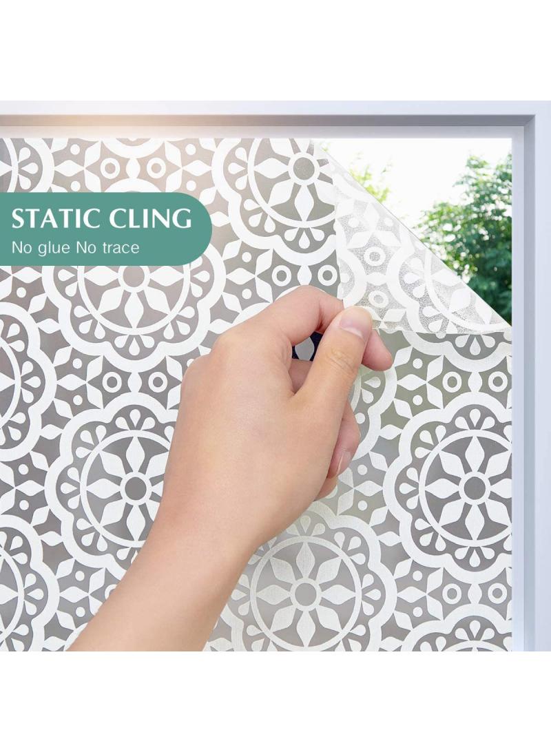 Y&D Window Film Decorative Privacy No Glue Dream Round Flowers Pattern Glass Sticker For Door Home House Ofiice Heat Control Anti UV 45 x 200 cm  - Image 4