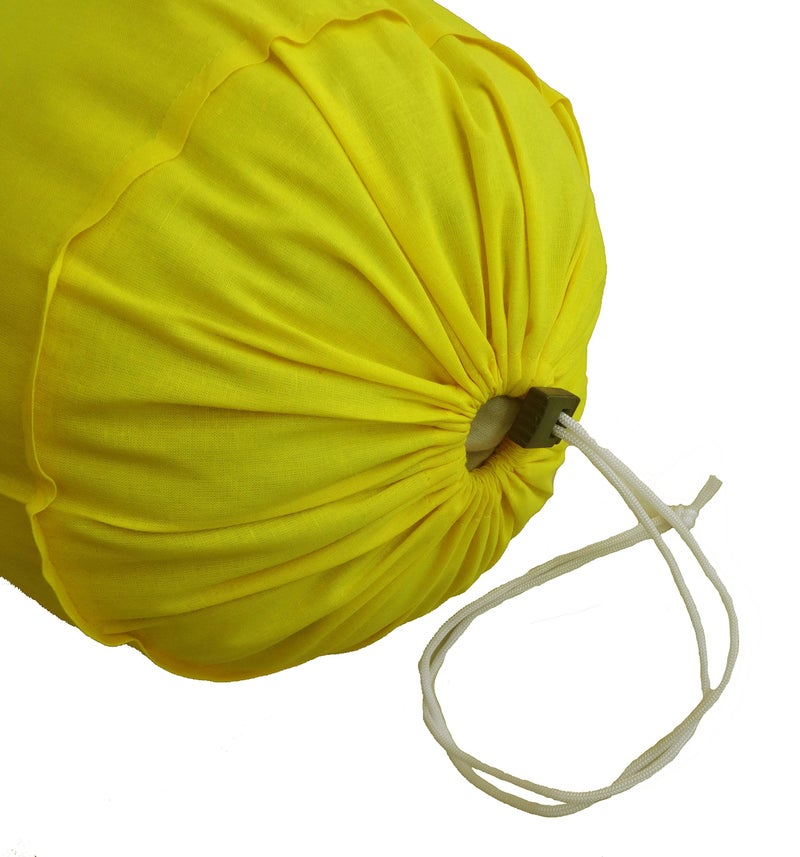 Saffron Yellow Bolster Cover - Set of 2 Covers - Round Bolster Cover for Sofa Deevan Couch Cotton 10" Diameter x 28" Long (25 cm Diameter x 71 cm Long) Removable Cover - Image 1