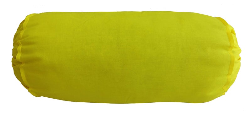 Saffron Yellow Bolster Cover - Set of 2 Covers - Round Bolster Cover for Sofa Deevan Couch Cotton 10" Diameter x 28" Long (25 cm Diameter x 71 cm Long) Removable Cover - Image 2