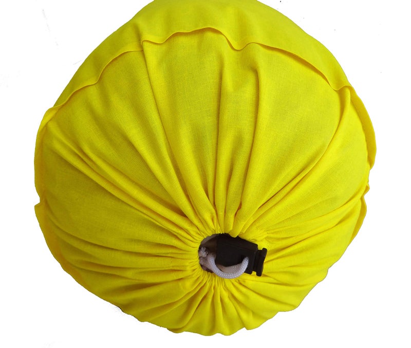 Saffron Yellow Bolster Cover - Set of 2 Covers - Round Bolster Cover for Sofa Deevan Couch Cotton 10" Diameter x 28" Long (25 cm Diameter x 71 cm Long) Removable Cover - Image 3