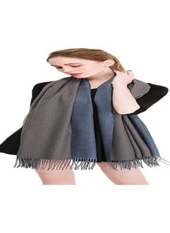 cashmere Super soft Cashmere Mix Plain 2 Tone Reversible Winter Scarf With Tassels 