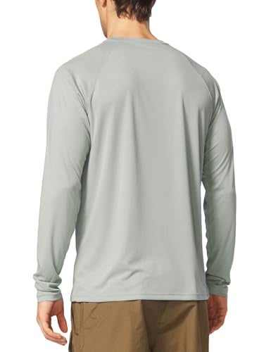 baleaf Men's Rash Guard Shirts Fishing Long Sleeve UV Sun Protection SPF T-Shirts UPF 50+ Lightweight Beach Gray Size L - Image 2