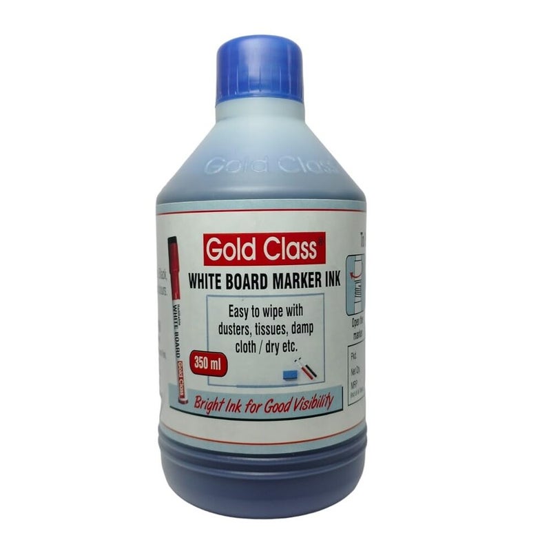 Gold Class White Board Marker Ink - 350 ML_PCK-01_Blue| Suitable for White Board Surface |School Stationery |Easily Refill |Bold Blue Color |Smudge Proof|Quick Drying |Indian Brand. - Image 1