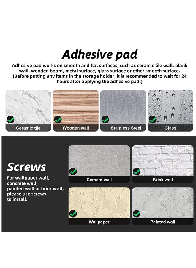 Wall File Organizer, No Drilling File Holder Mail Organizer, Wall Mount File Organizer Holder Office Wall Hanging Files Magazines Organizer With Adhesive Pad, Off-white - Image 3