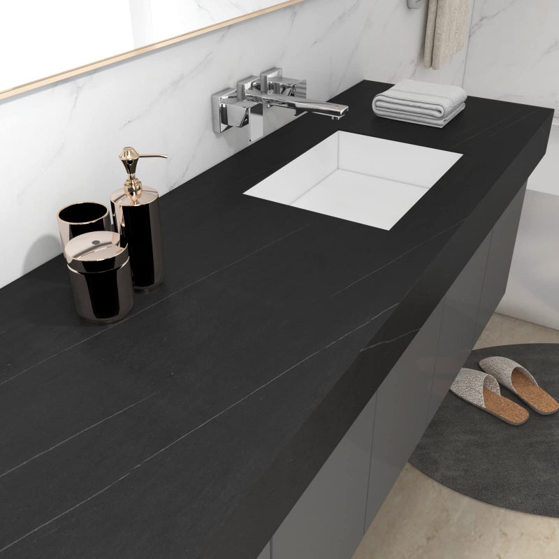 Decotalk Black Marble Contact Paper for Kitchen 12 x 120 inch Peel and Stick Countertops Marble Self Adhesive Wallpaper Black Marble Contact Paper Stone Waterproof for Countertop Bathroom Dining Table - Image 2