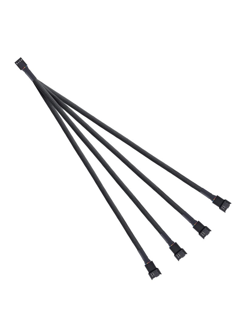 2-Piece  4Pin 1 to 4 Ways PWM Fan Splitter Cable for Desktop Computer CPU Splitter PC Extension Power