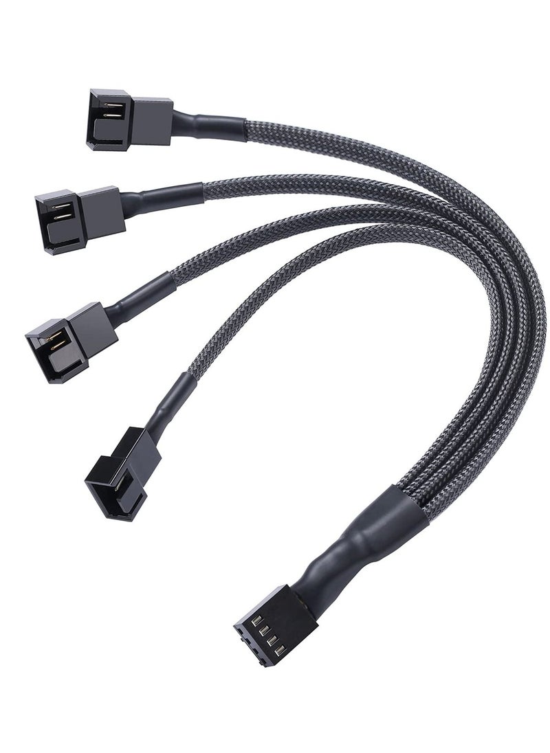 2-Piece  4Pin 1 to 4 Ways PWM Fan Splitter Cable for Desktop Computer CPU Splitter PC Extension Power