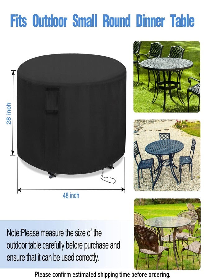 Jungda Patio Furniture Covers Round,48 Inch Outdoor Round Table Cover Waterproof,Patio Furniture Cover for All Weather Resistant - 48 x 28 Inch - Image 2