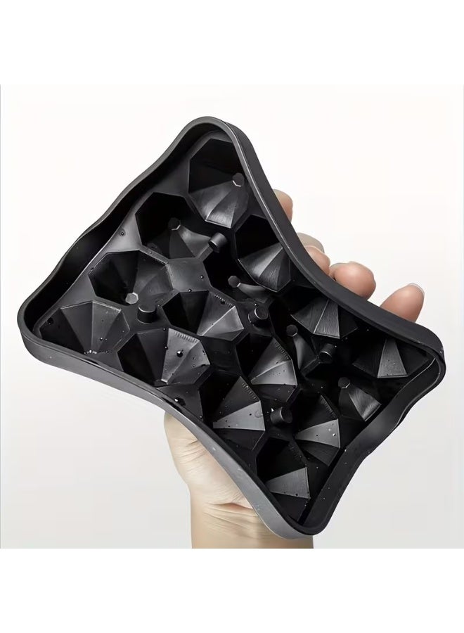 Goolsky 16-Cavity Small Diamond Ice Cube Tray, Fun Shapes Silicone Mini Dice Mold, 16 Cubes Easy Release BPA-Free Stackable with Lid 1pc - Image 3