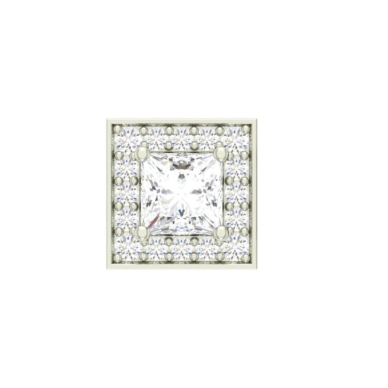 CLARA 925 Sterling Silver Square Solitaire Stud Men Earring |Multiple Size Options | Gift for Men & Boys | 1 Piece - Image 1